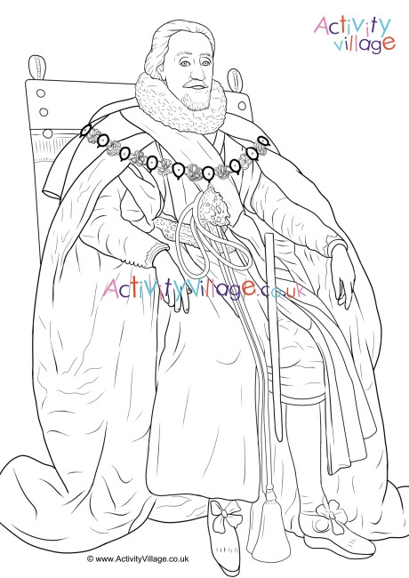 King James I Colouring Page 3