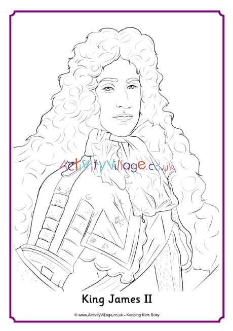 King James II colouring page
