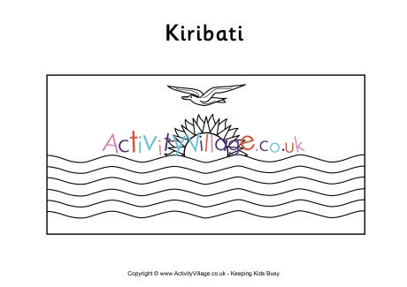 Kiribati flag colouring page