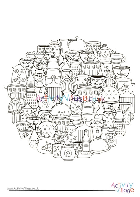 Kitchen Circle Colouring Page