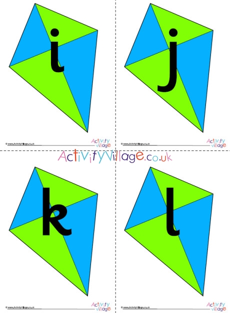 Kite Alphabet Posters - Green and Blue