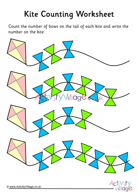 Kite Counting Worksheet 1