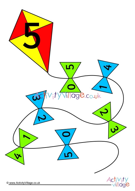 Kite Number Bonds to 5 Poster