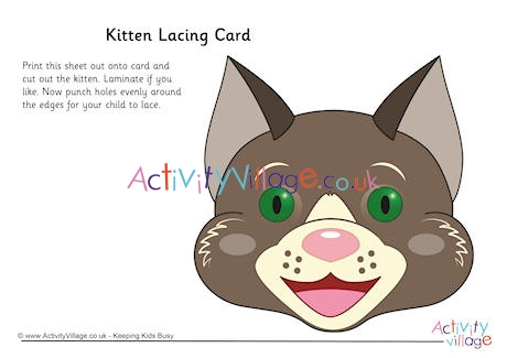 Kitten Lacing Card