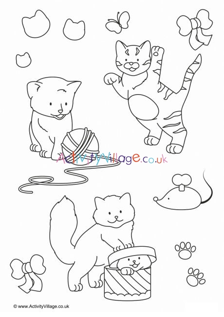 Kittens Colouring Page 2