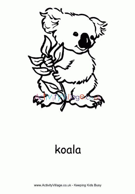 Koala colouring page 2