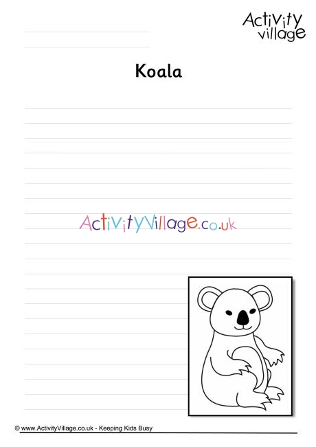 Koala writing page