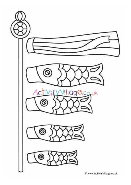 Koinobori colouring page