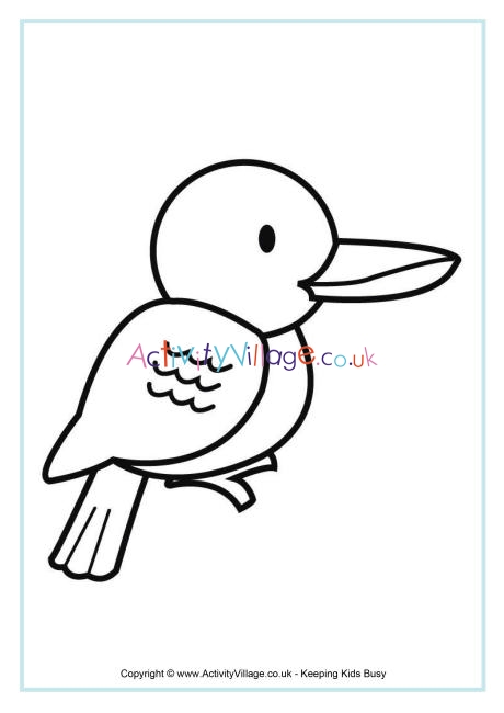 Kookaburra colouring page