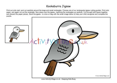 Kookaburra printable jigsaw