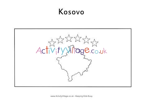 Kosovo Flag Colouring Page