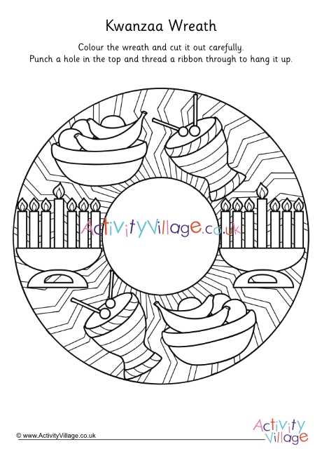 Kwanzaa Wreath Colouring Page