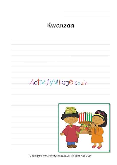 Kwanzaa writing page