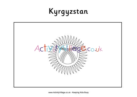 Kyrgyzstan colouring flag