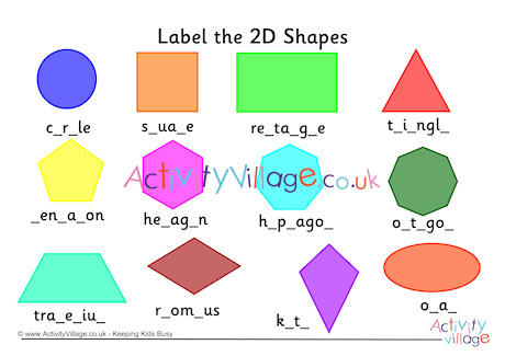 Label The 2d Shapes