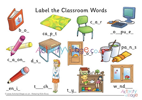 Label the Classroom Words