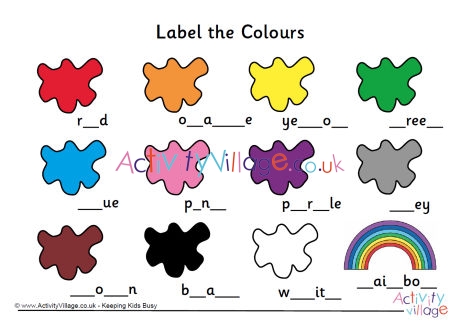 Label The Colours Missing Letters