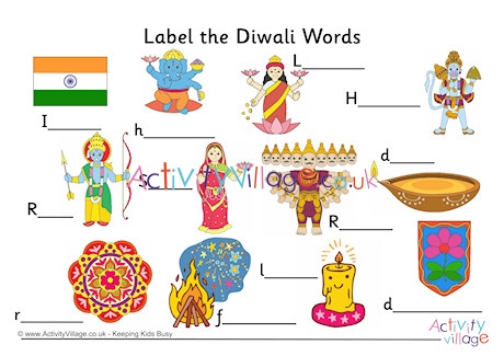 Label the Diwali Words