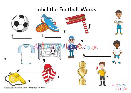 Label the football words
