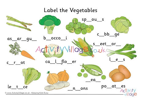 Label the Vegetables