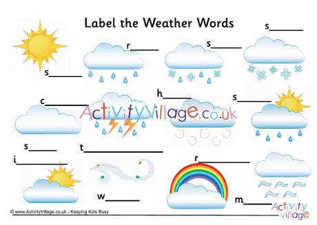 Label the Weather Words