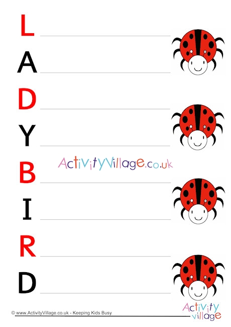 Ladybird Acrostic Poem Printable 2