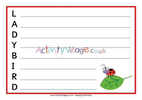 Ladybird acrostic poem printable