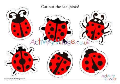 Ladybird cutting shapes