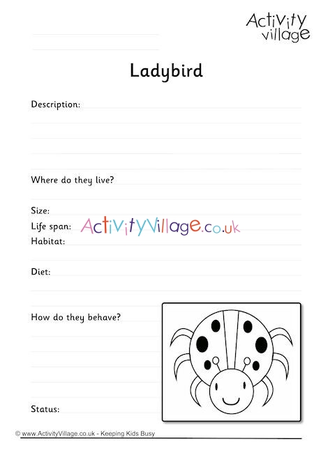 Ladybird Worksheet