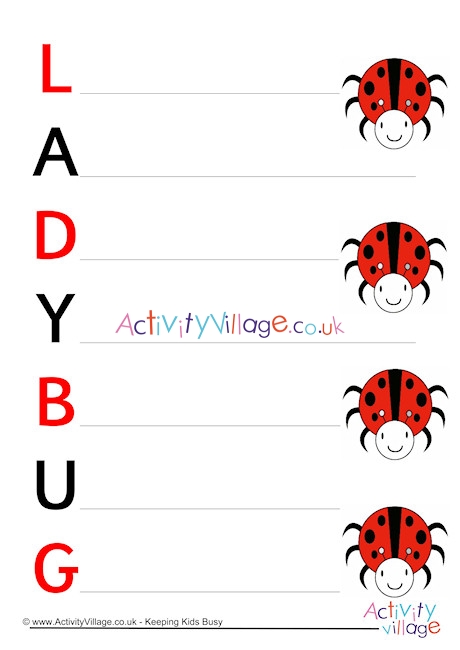 Ladybug Acrostic Poem Printable 2