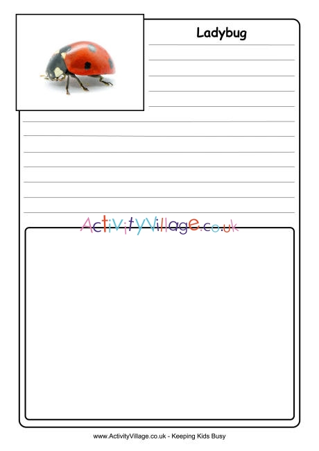 Ladybug notebooking page