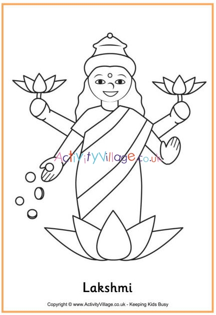 Lakshmi colouring page