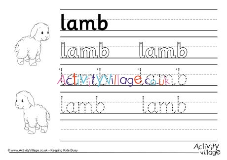 Lamb handwriting worksheet
