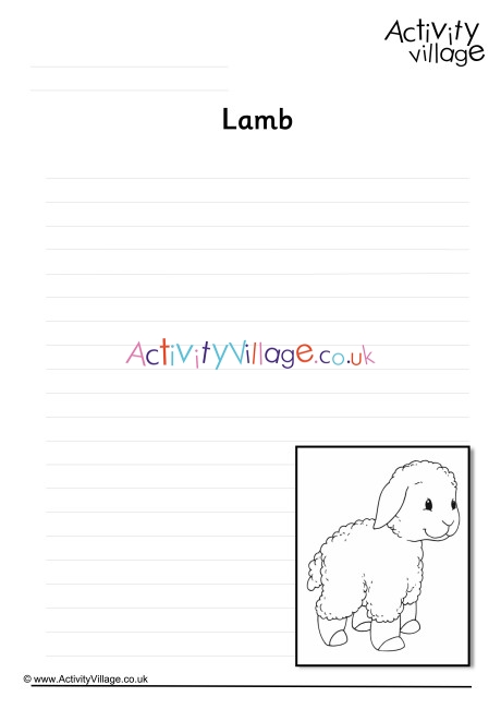 Lamb Writing Page