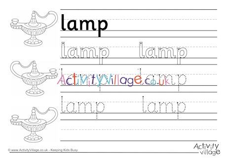 Lamp Handwriting Worksheet