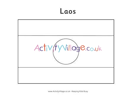Laos Flag Colouring Page