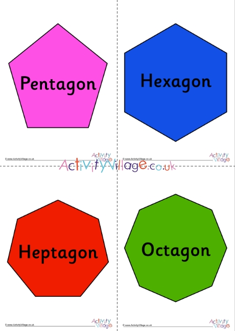 Large 2D cutout shapes with names
