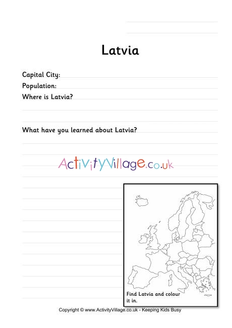 Latvia Worksheet