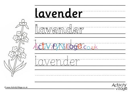 Lavender Handwriting Worksheet