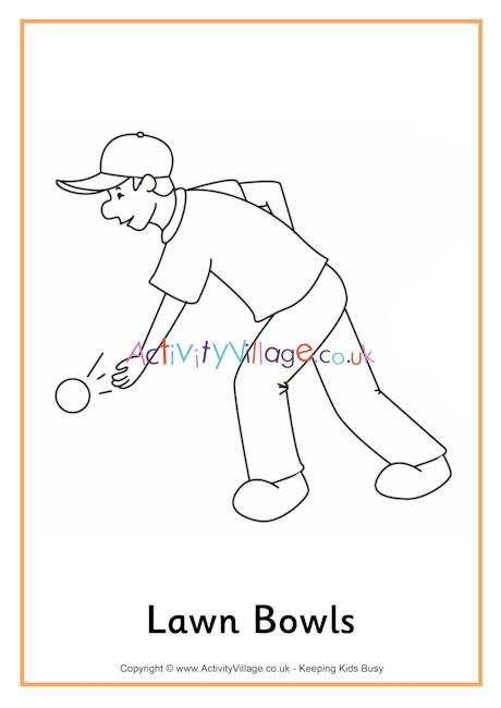 Lawn bowls colouring page