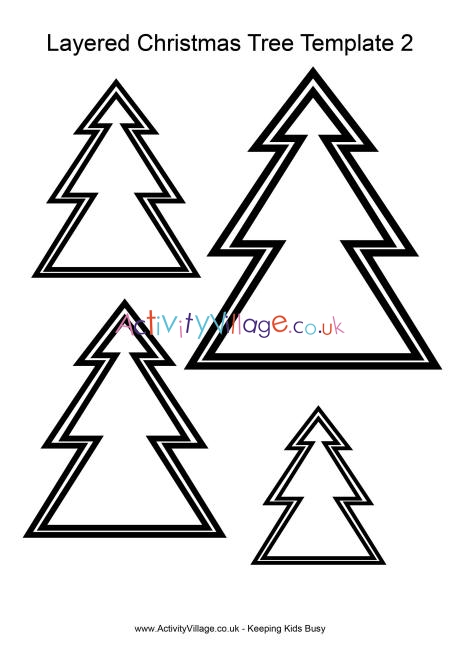 Layered Christmas tree template 2