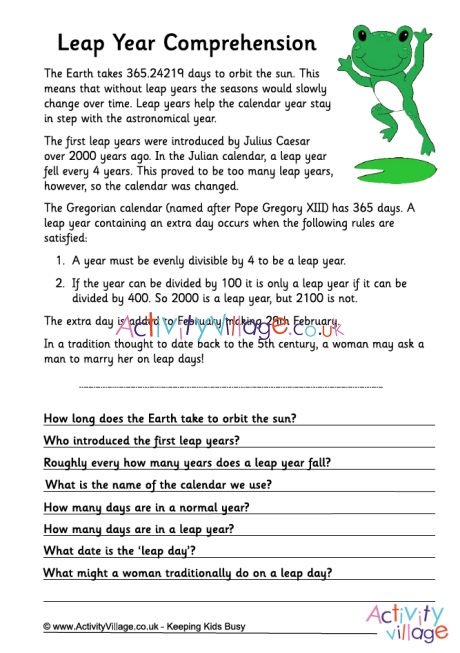 Leap year comprehension