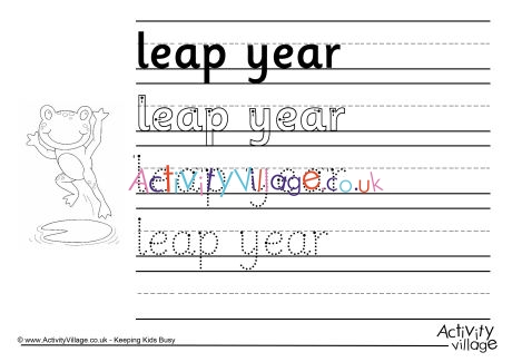 Leap Year handwriting worksheet
