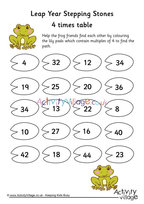 Leap Year stepping stones four times table