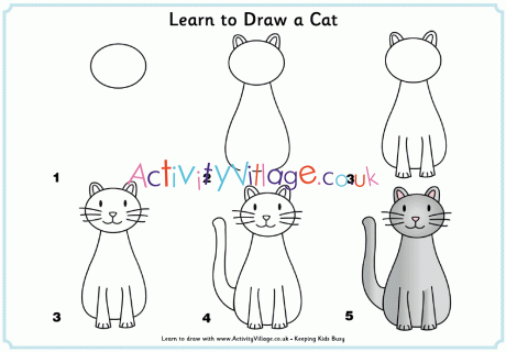 Cat Drawing Easy Step by Step For Kids/Beginners