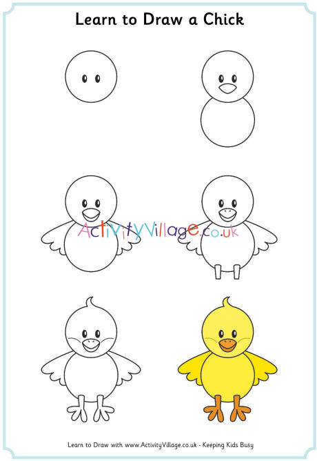 Learn To Draw A Chick Enclose a triangular shape at the end of each toe to form the claw. learn to draw a chick