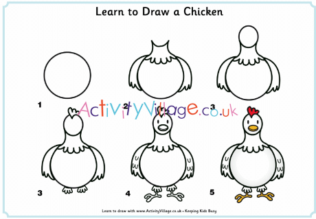 Learn To Draw A Chicken Begin by drawing a series of long and short curved lines. learn to draw a chicken