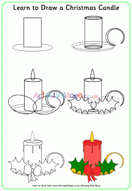 Learn to draw a Christmas candle