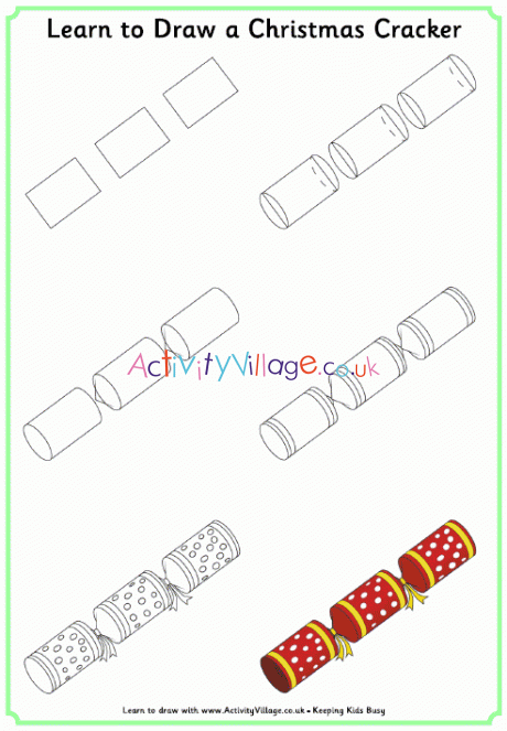 Learn to draw a Christmas cracker