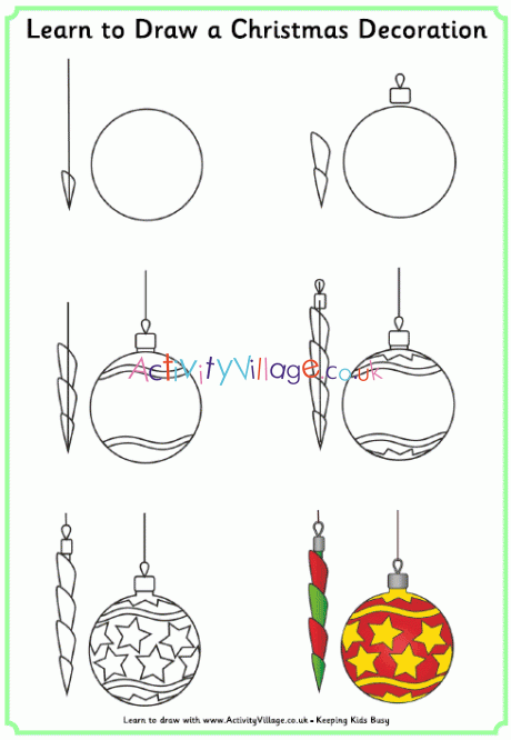 Learn To Draw A Christmas Decoration